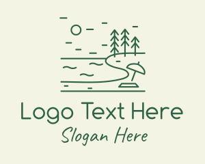 Seaside - Green Seaside Beach Lake logo design