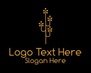 Gold Flower Stalk Logo