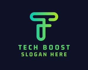 Tech Startup Letter T logo design
