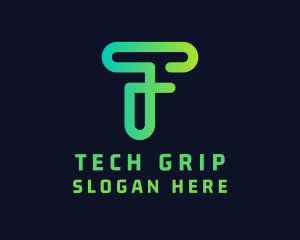 Tech Startup Letter T logo design