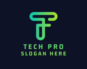 Tech Startup Letter T logo design