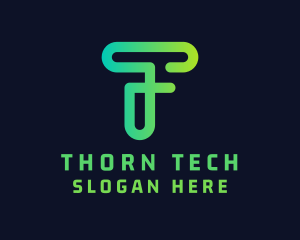 Tech Startup Letter T logo design