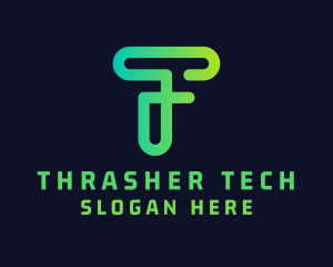 Tech Startup Letter T logo design