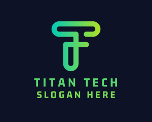 Tech Startup Letter T logo design