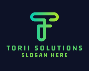 Tech Startup Letter T logo design