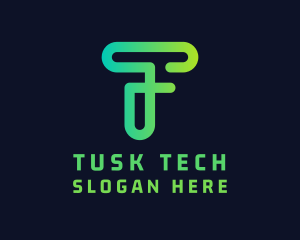 Tech Startup Letter T logo design