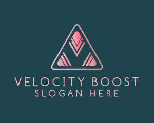 Pink Triangle Letter V logo design