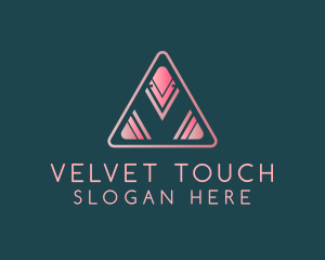 Pink Triangle Letter V logo design