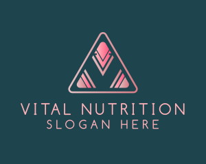 Pink Triangle Letter V logo design