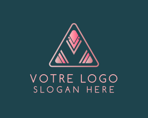 Denver - Pink Triangle Letter V logo design