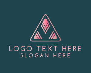 Denver - Pink Triangle Letter V logo design