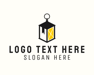 English - Bookmark Lantern Literature logo design