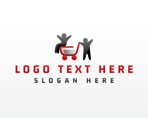 Delivery - People Cart Shopping logo design