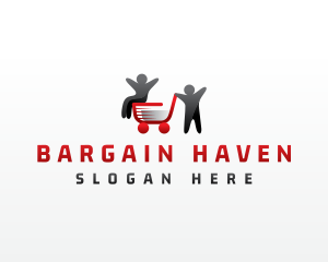 People Cart Shopping logo design