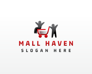 People Cart Shopping logo design