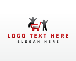Online - People Cart Shopping logo design
