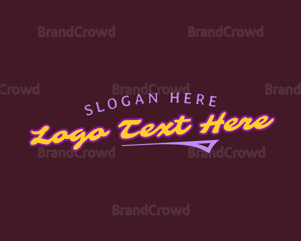 Neon Retro Cursive Brand Logo