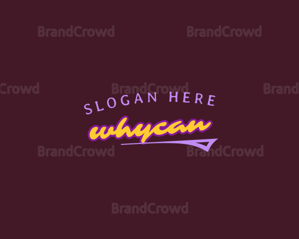 Neon Retro Cursive Brand Logo