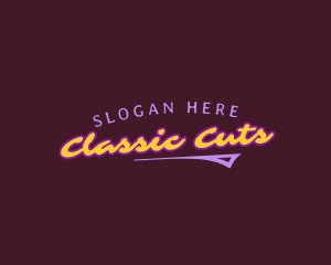 Neon Retro Cursive Brand logo design