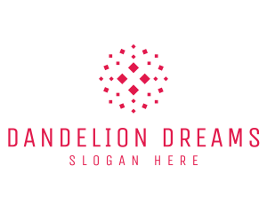 Dandelion - Geometric Dandelion Flower logo design
