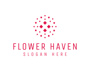 Geometric Dandelion Flower logo design