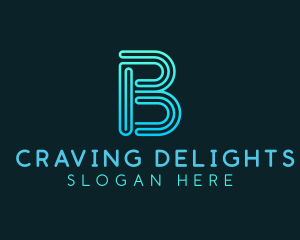 Gradient Line Letter B logo design