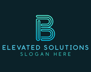 Gradient Line Letter B logo design