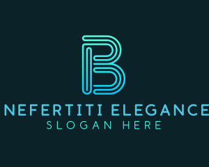 Gradient Line Letter B logo design