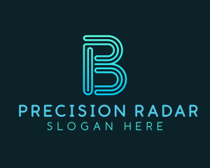 Gradient Line Letter B logo design