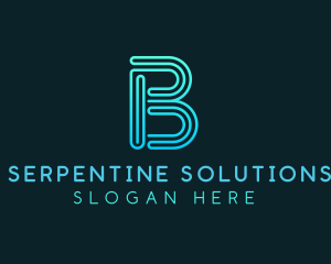 Gradient Line Letter B logo design