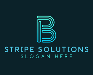 Gradient Line Letter B logo design