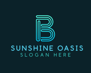 Gradient Line Letter B logo design