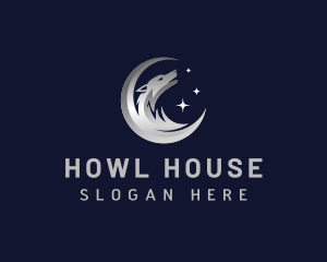 Howl - Wolf Howling Moon logo design