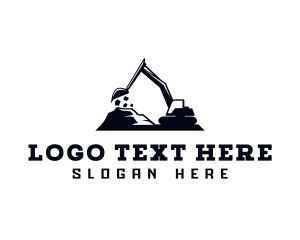 Bulldozer - Contractor Digger Backhoe logo design