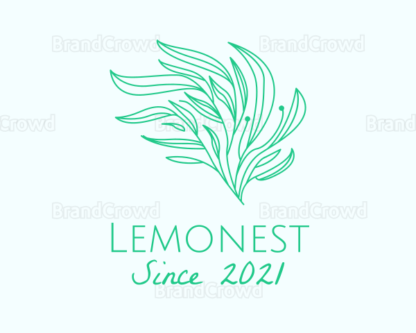 Green Organic Plant Leaves Logo