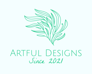 Green Organic Plant Leaves logo design