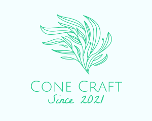 Green Organic Plant Leaves logo design