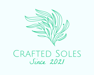 Green Organic Plant Leaves logo design