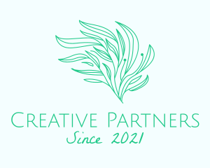 Green Organic Plant Leaves logo design