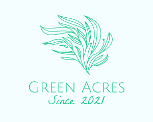 Green Organic Plant Leaves logo design