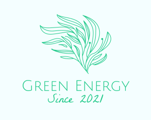 Green Organic Plant Leaves logo design