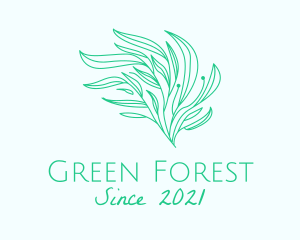 Green Organic Plant Leaves logo design