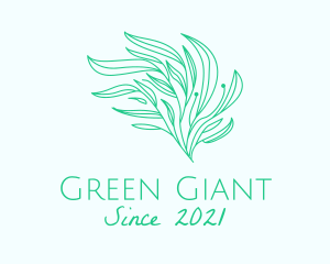 Green Organic Plant Leaves logo design