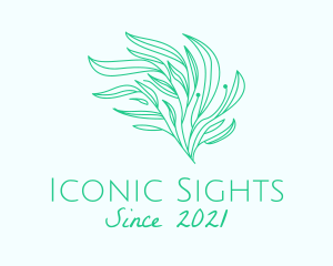 Green Organic Plant Leaves logo design