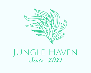 Green Organic Plant Leaves logo design