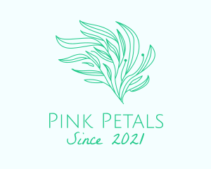 Green Organic Plant Leaves logo design