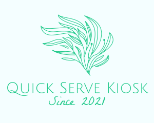 Green Organic Plant Leaves logo design