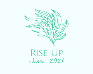 Green Organic Plant Leaves logo design