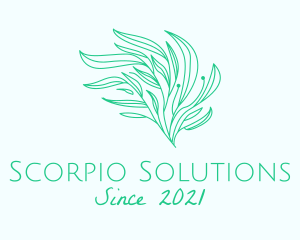 Green Organic Plant Leaves logo design