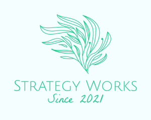 Green Organic Plant Leaves logo design